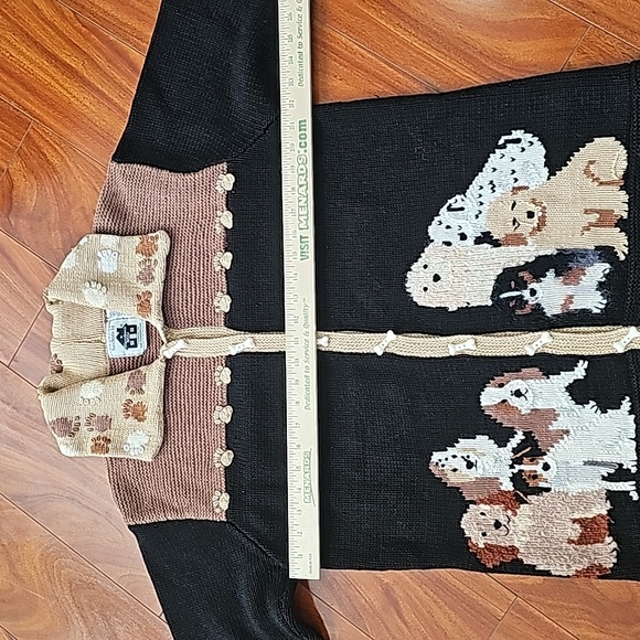 Storybook Knits Vtg 90's Dog Cardigan Sweater with Pupoy Bone Buttons Sz L EUC - Picture 10 of 11